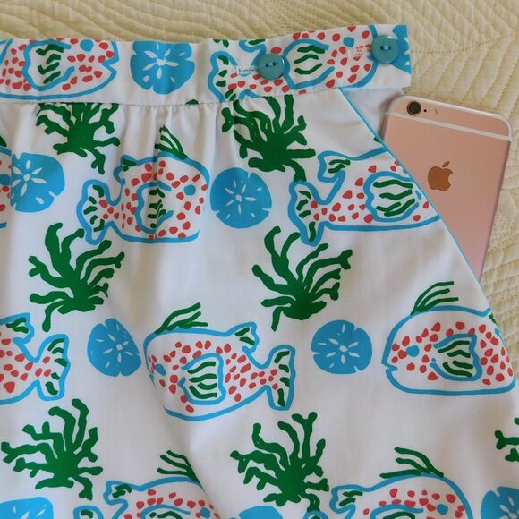 NOS Vested Gentress Sunfish Sand dollar resort skirt boho beach wedding VTG sz10 - Picture 4 of 16